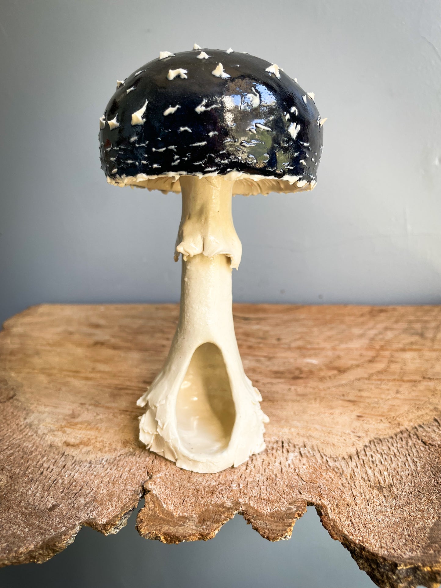 Large BLACK amanita muscaria mushroom Spore Dispersal Incense Burner