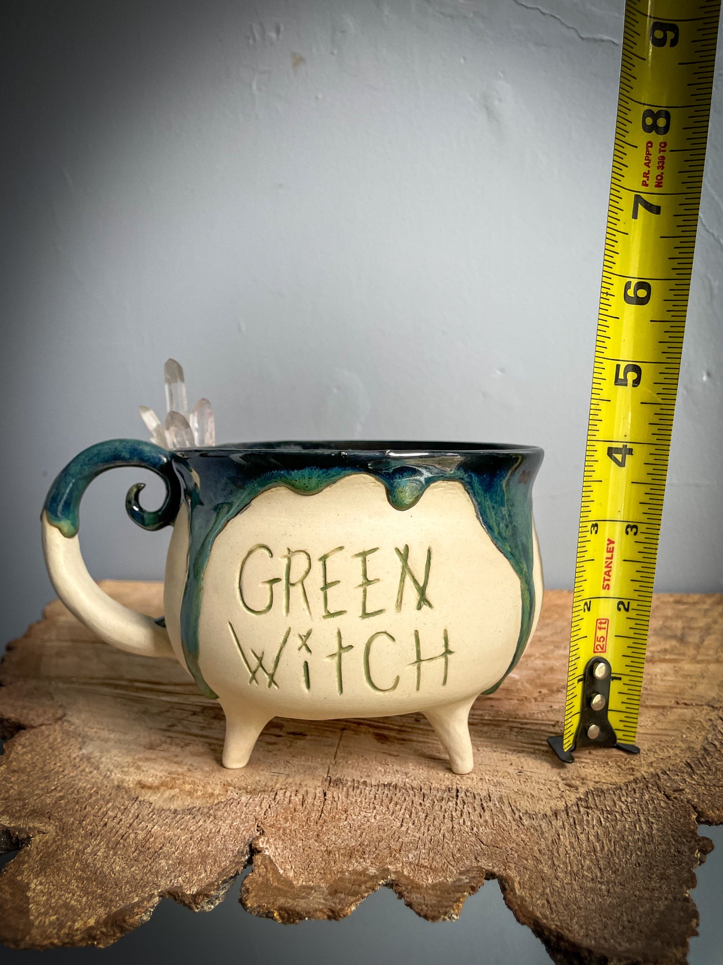 Green Witch Ceramic cauldron mug