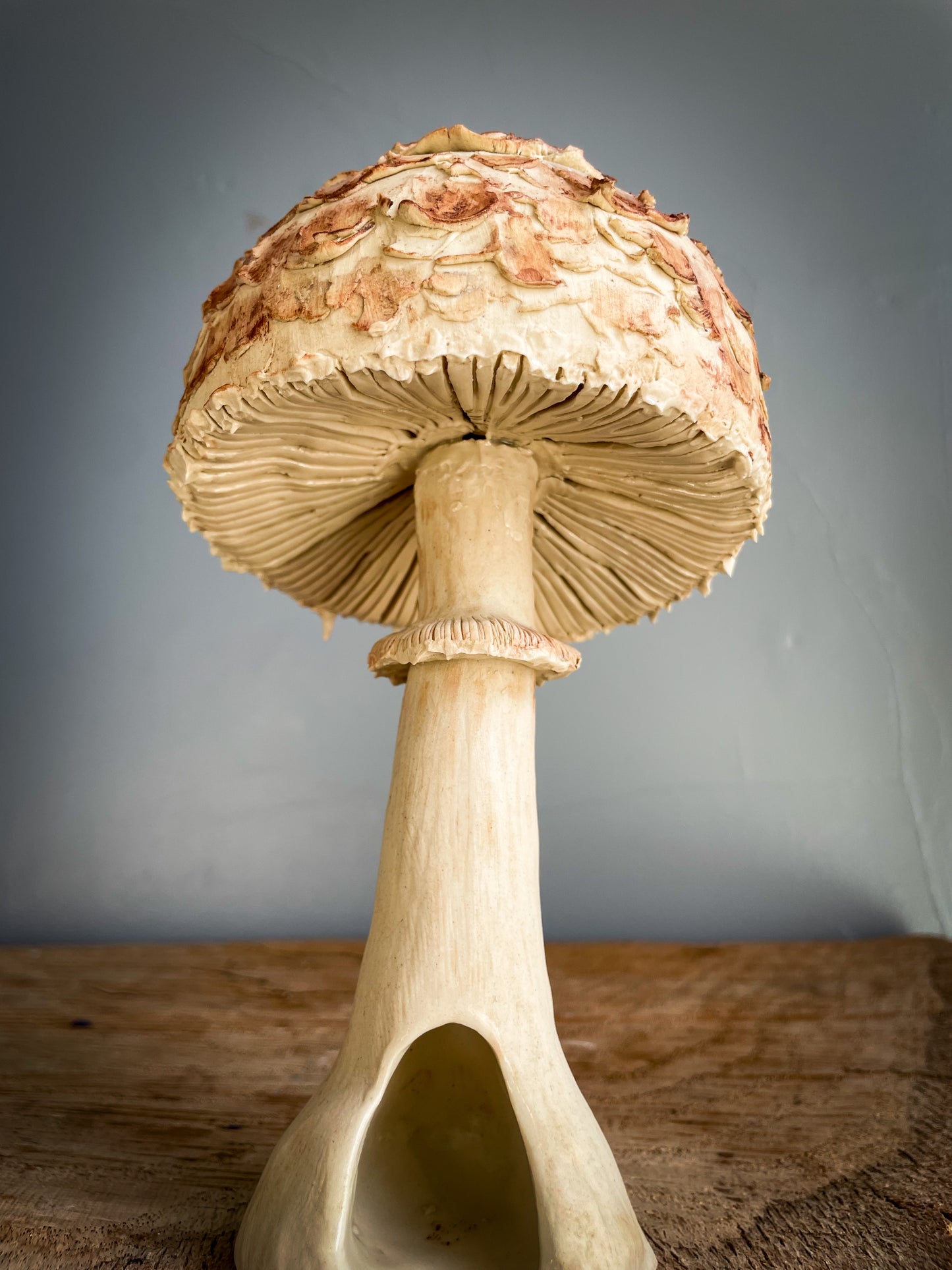 Leaning shaggy parasol mushroom Spore Dispersal Incense Burner