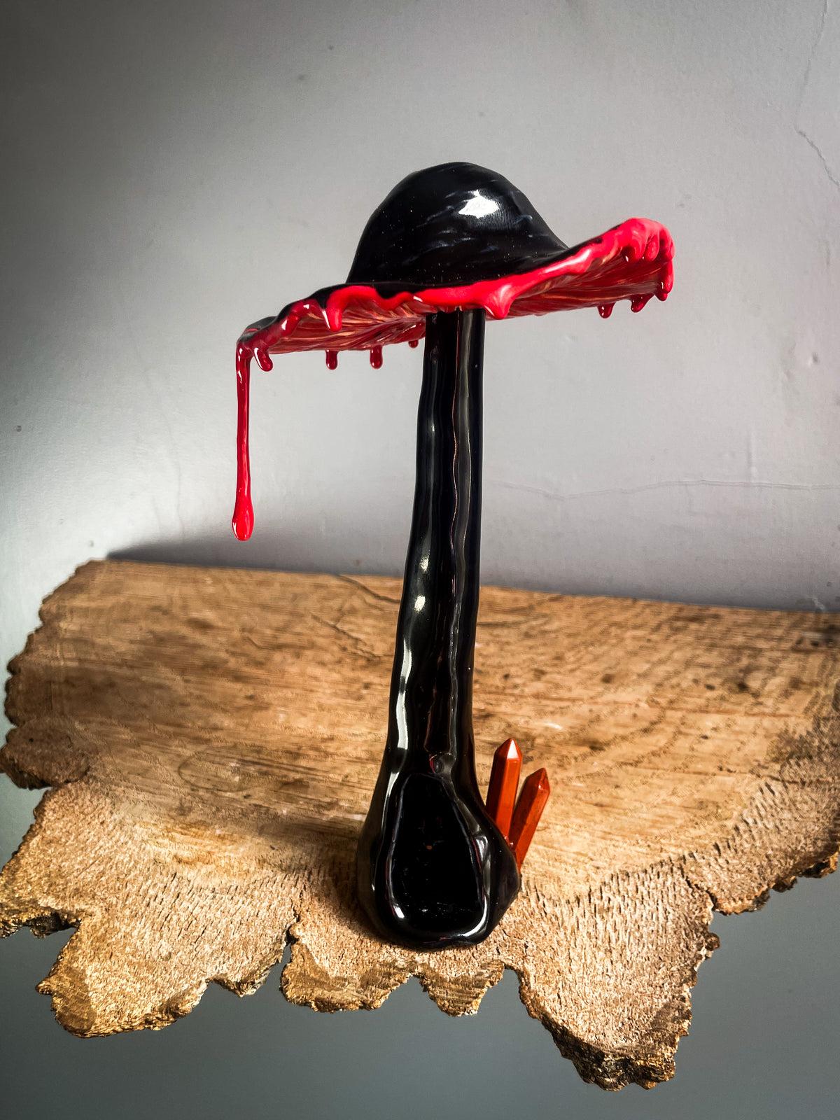 Bloody Mycena inspired spore dispersal incense burner.