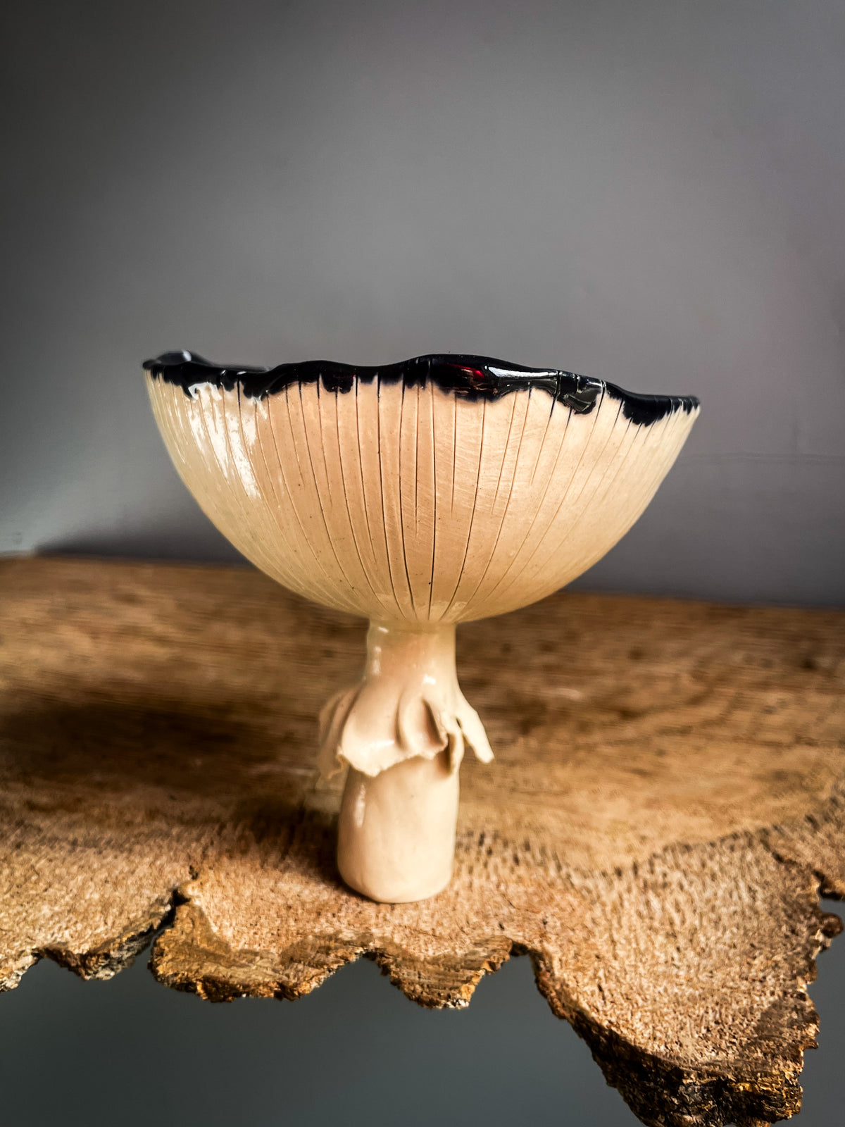 Black Amanita trinket dish/goblet SMALL