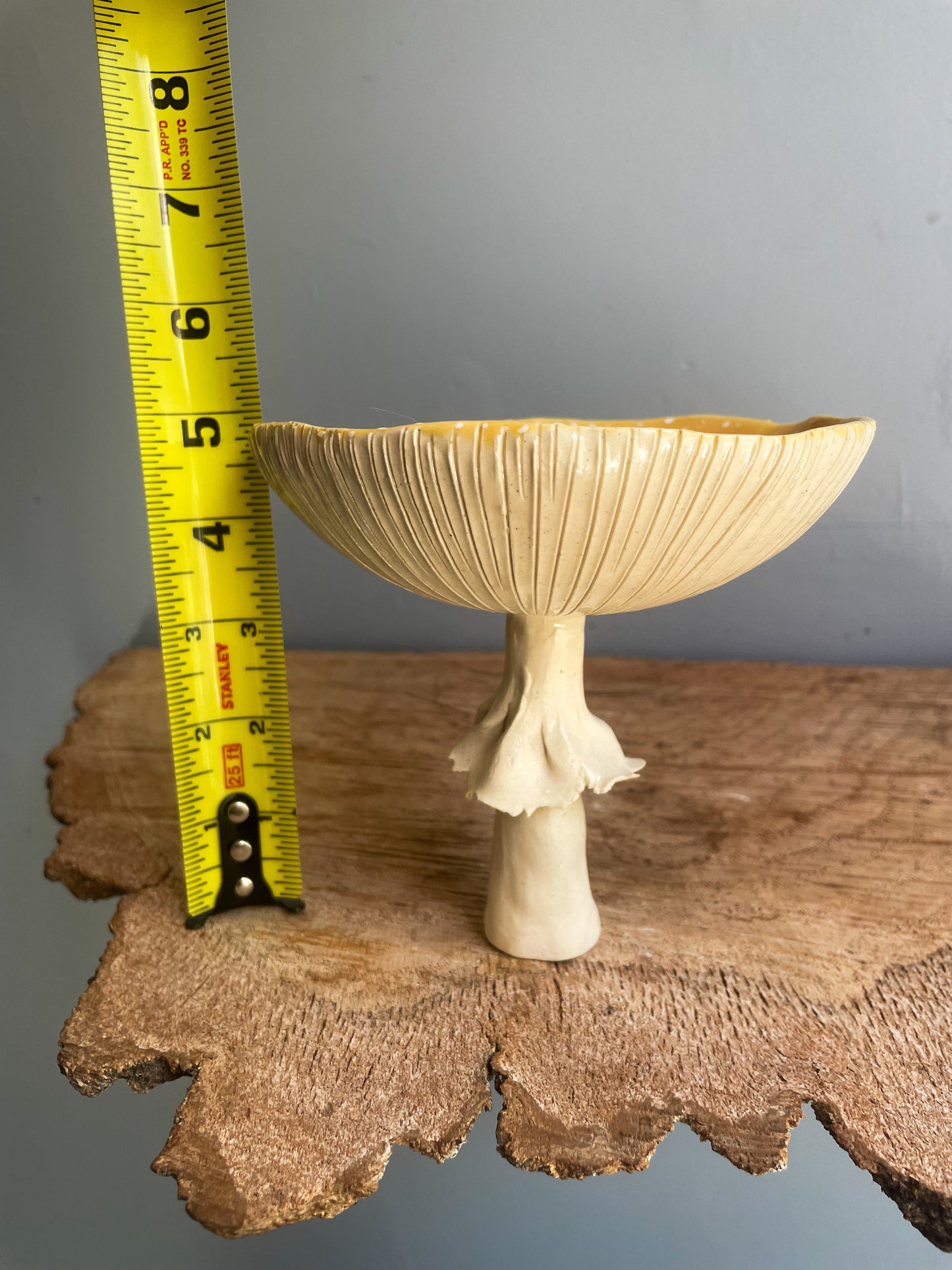 Yellow Amanita trinket dish/goblet MEDIUM #1