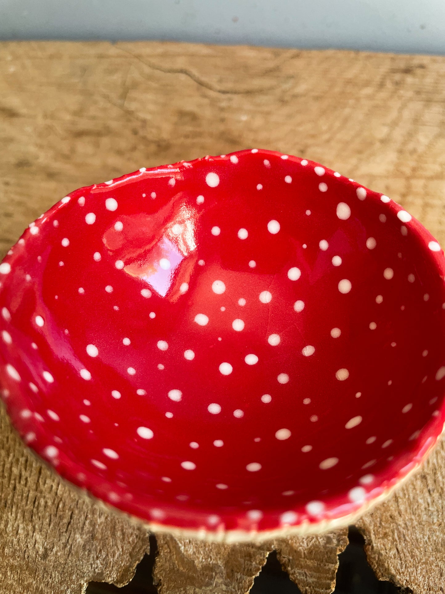 Red Amanita trinket dish/goblet SMALL #4