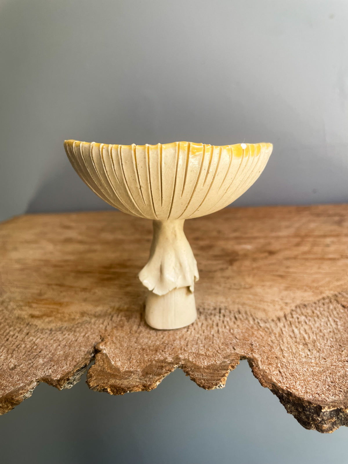 Yellow Amanita trinket dish/goblet SMALL #3