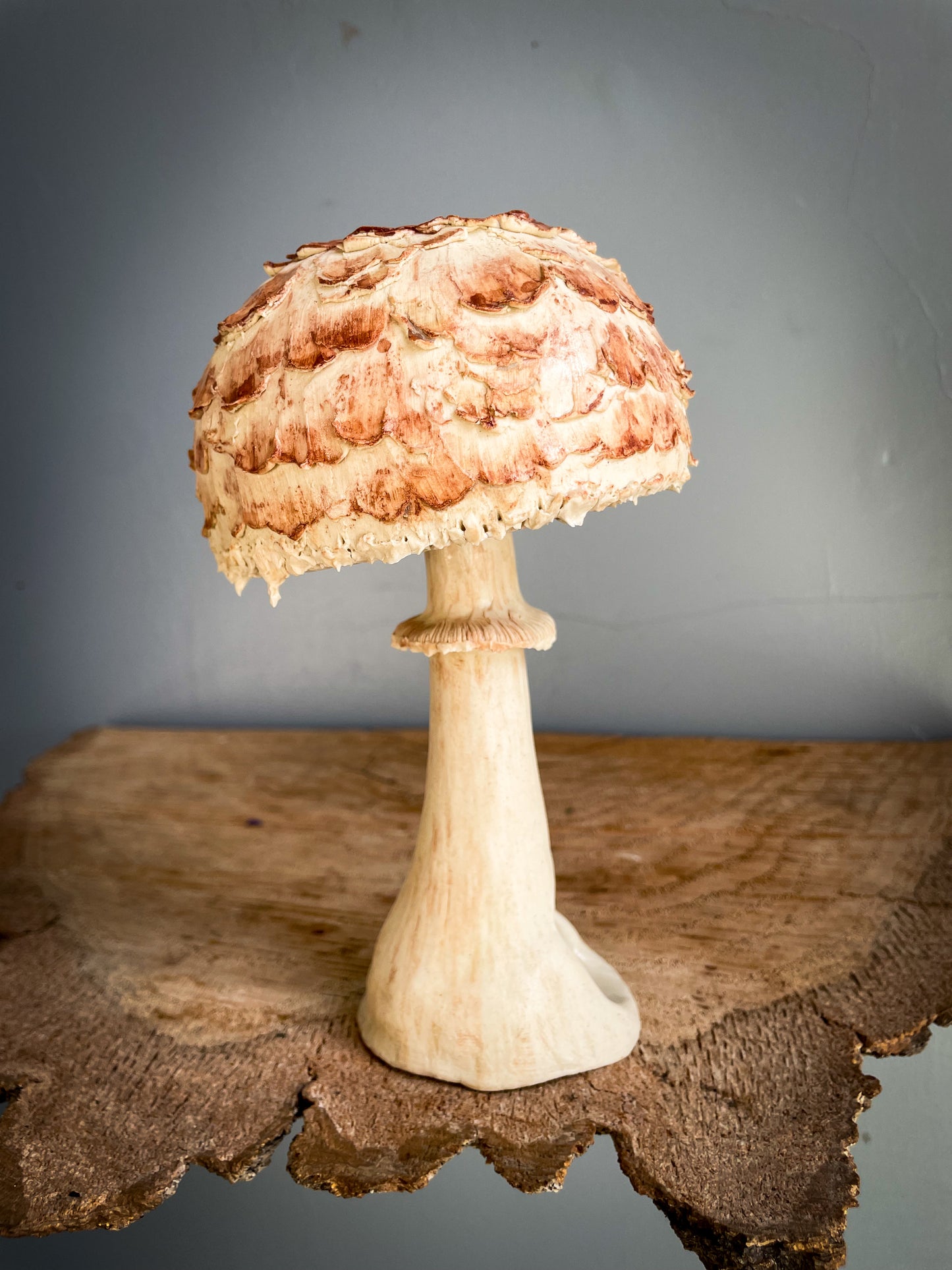 Leaning shaggy parasol mushroom Spore Dispersal Incense Burner