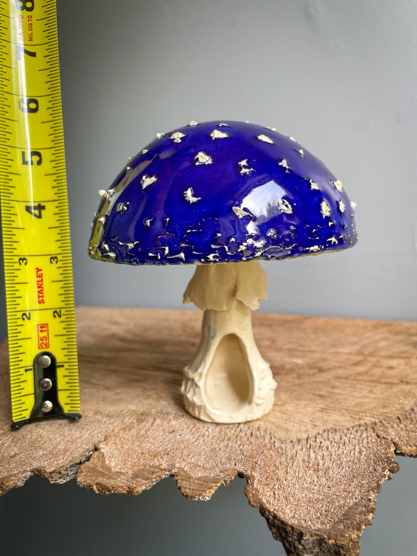 Large BLUE amanita mushroom Spore Dispersal Incense Burner