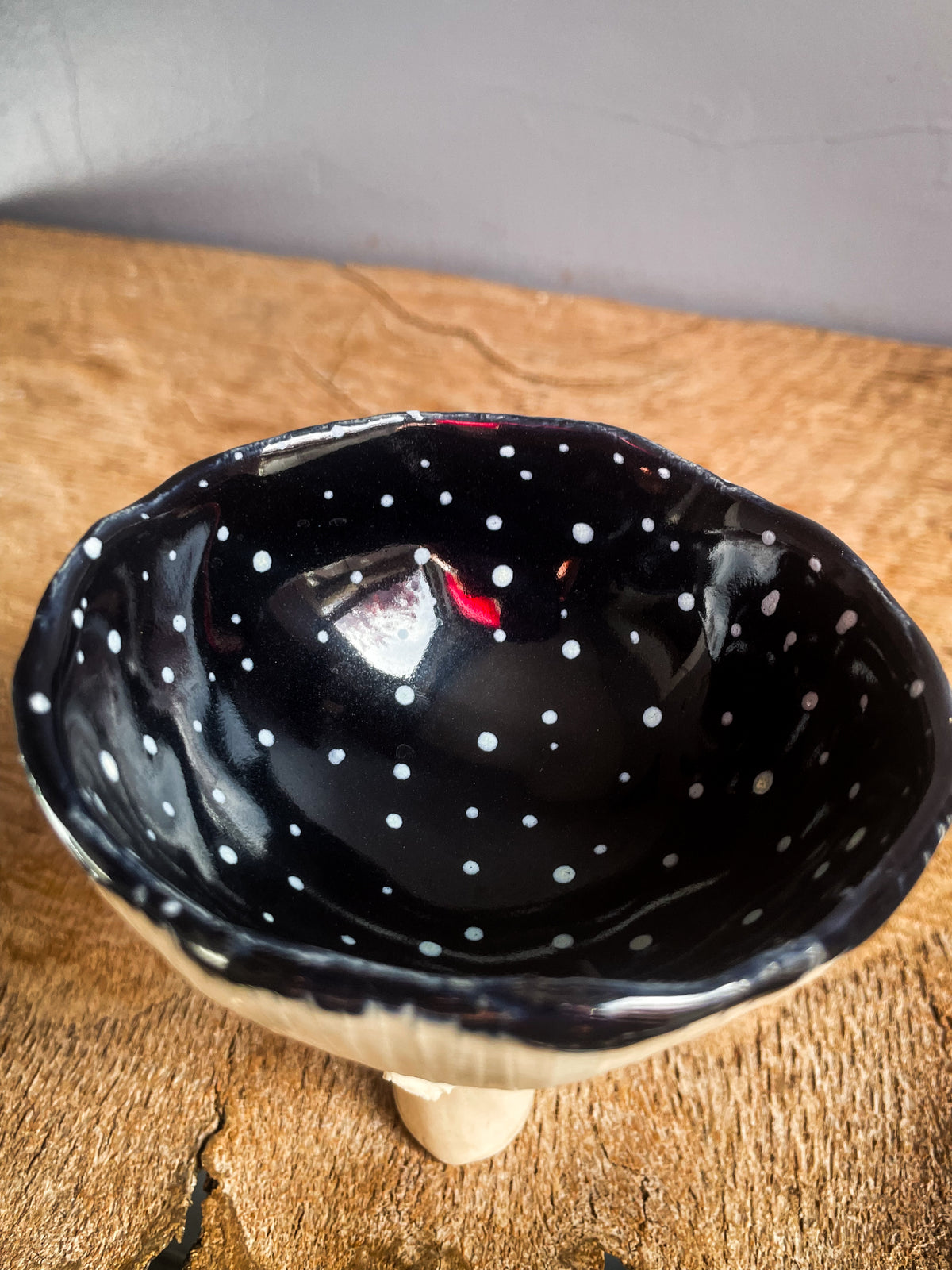 Black Amanita trinket dish/goblet SMALL