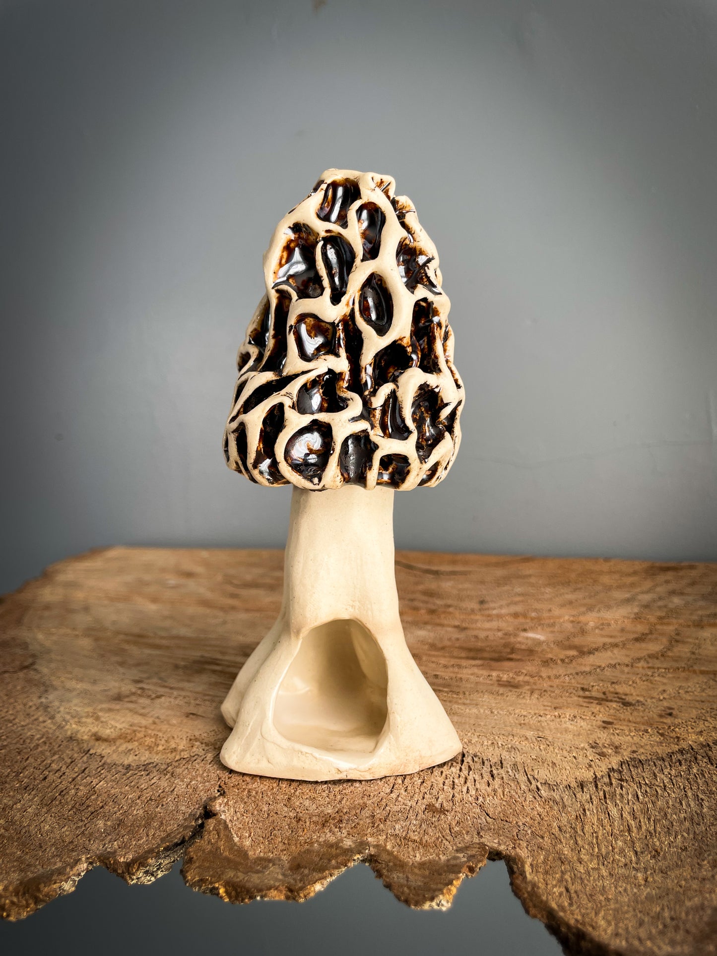 Small Morel mushroom Spore Dispersal Incense Burner