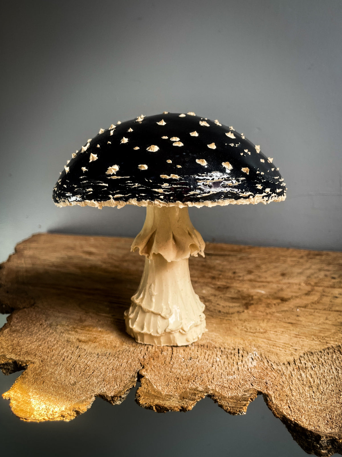 #3 Large BLACK amanita muscaria mushroom Spore Dispersal Incense Burner