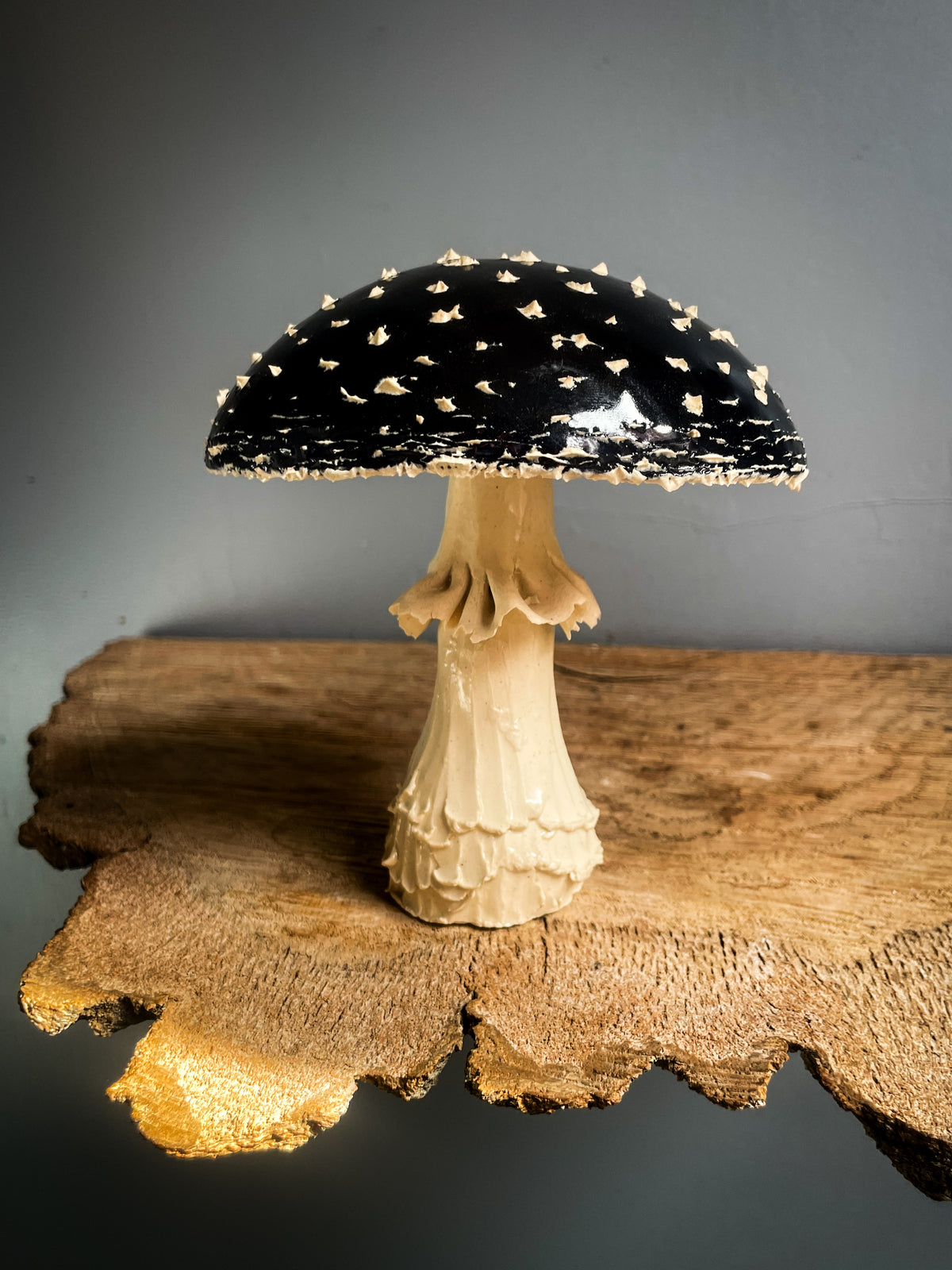 #5 Large BLACK amanita muscaria mushroom Spore Dispersal Incense Burner