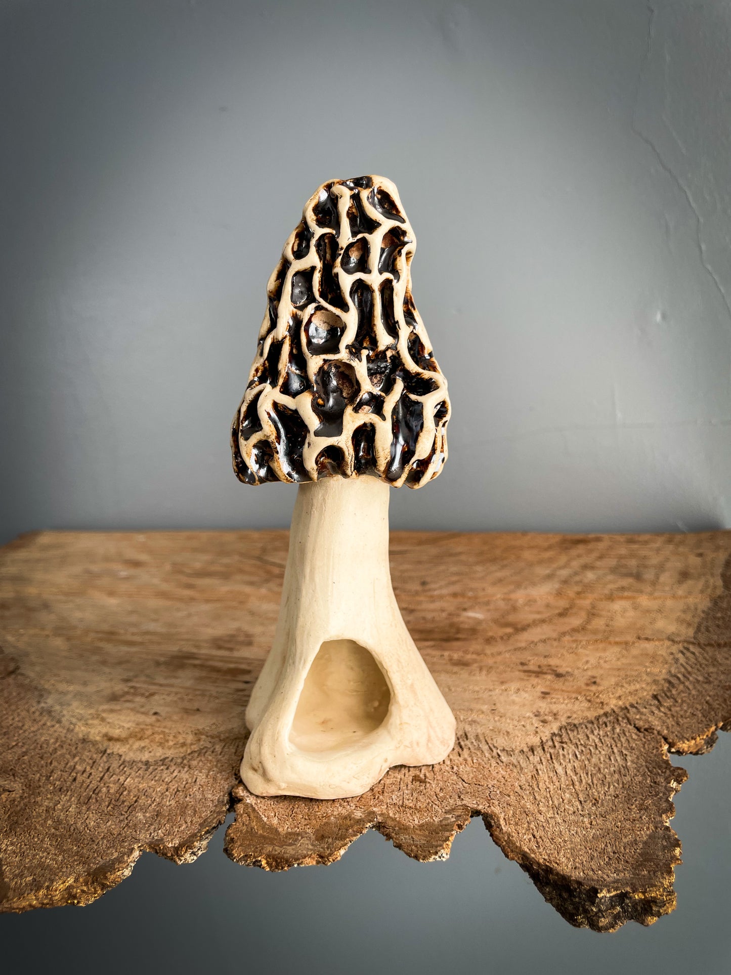 Small Morel mushroom Spore Dispersal Incense Burner