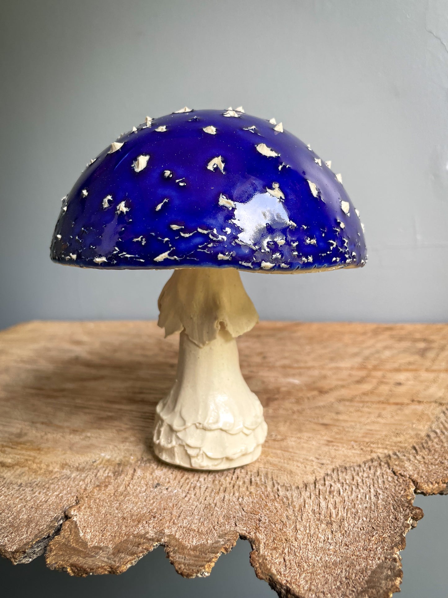 Large BLUE amanita mushroom Spore Dispersal Incense Burner