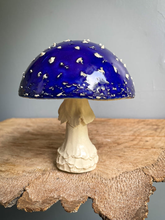 Large BLUE amanita mushroom Spore Dispersal Incense Burner