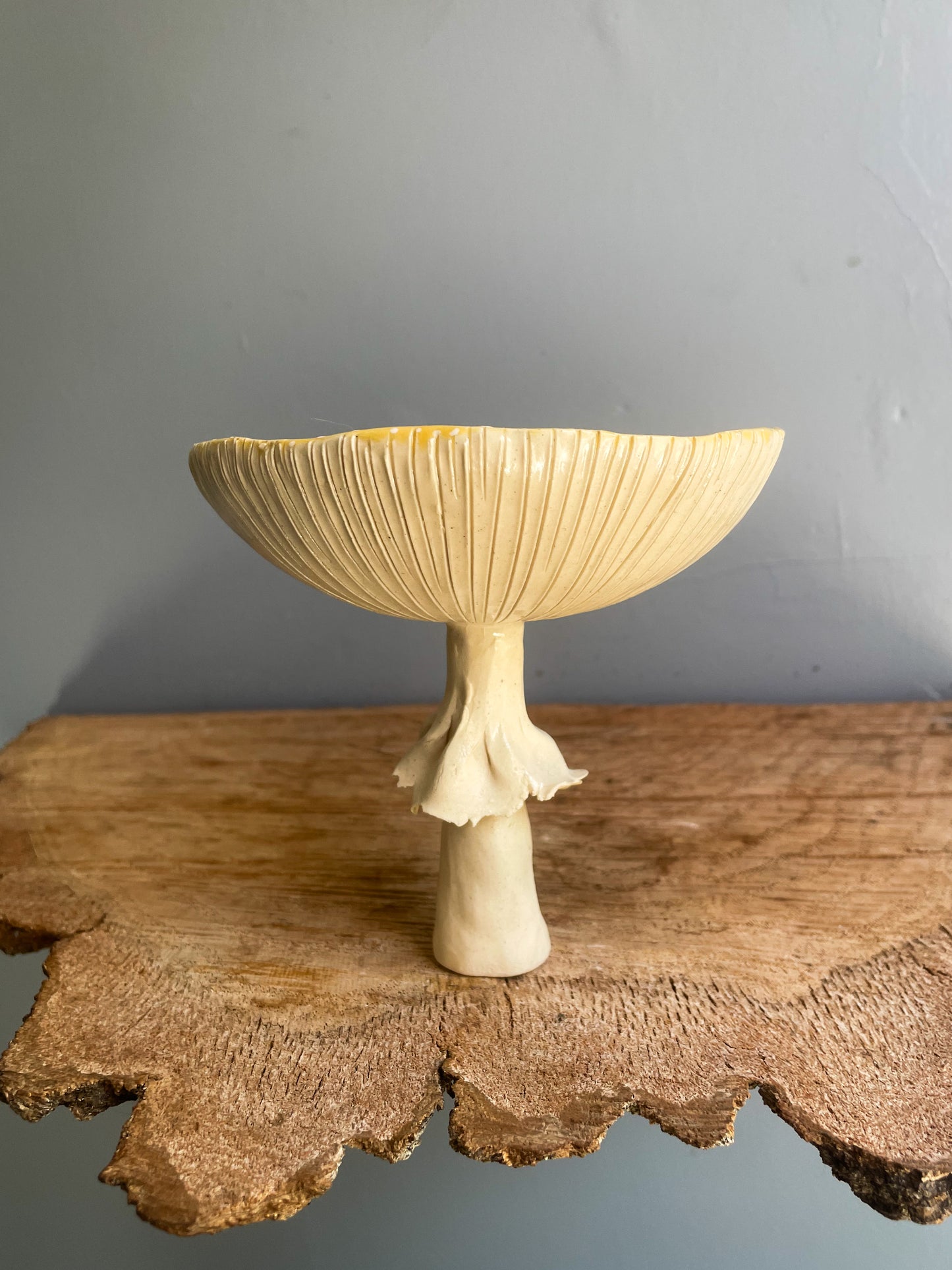 Yellow Amanita trinket dish/goblet MEDIUM #1