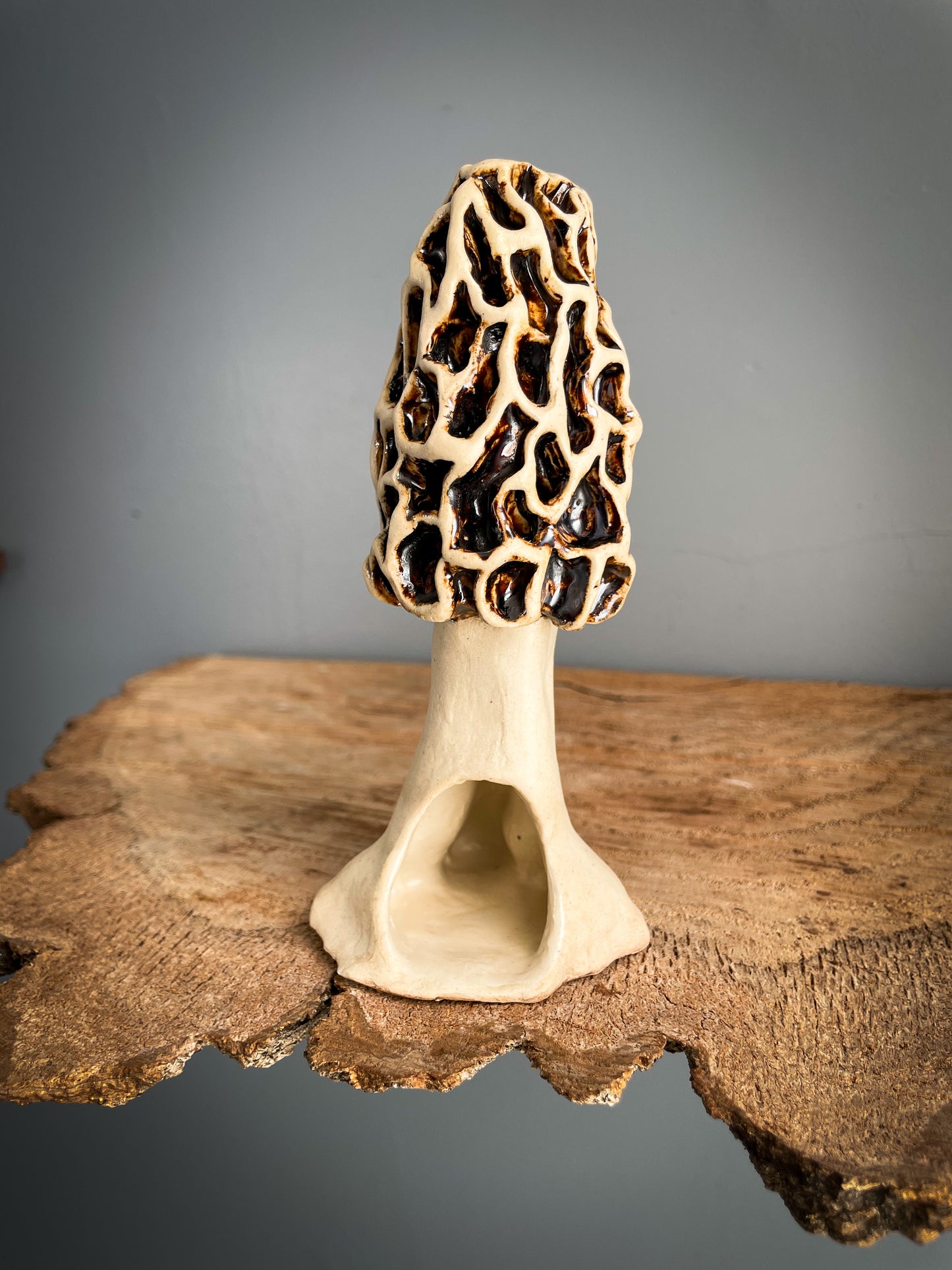 Small Morel mushroom Spore Dispersal Incense Burner