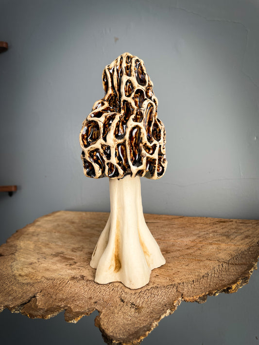 Large Morel mushroom Spore Dispersal Incense Burner