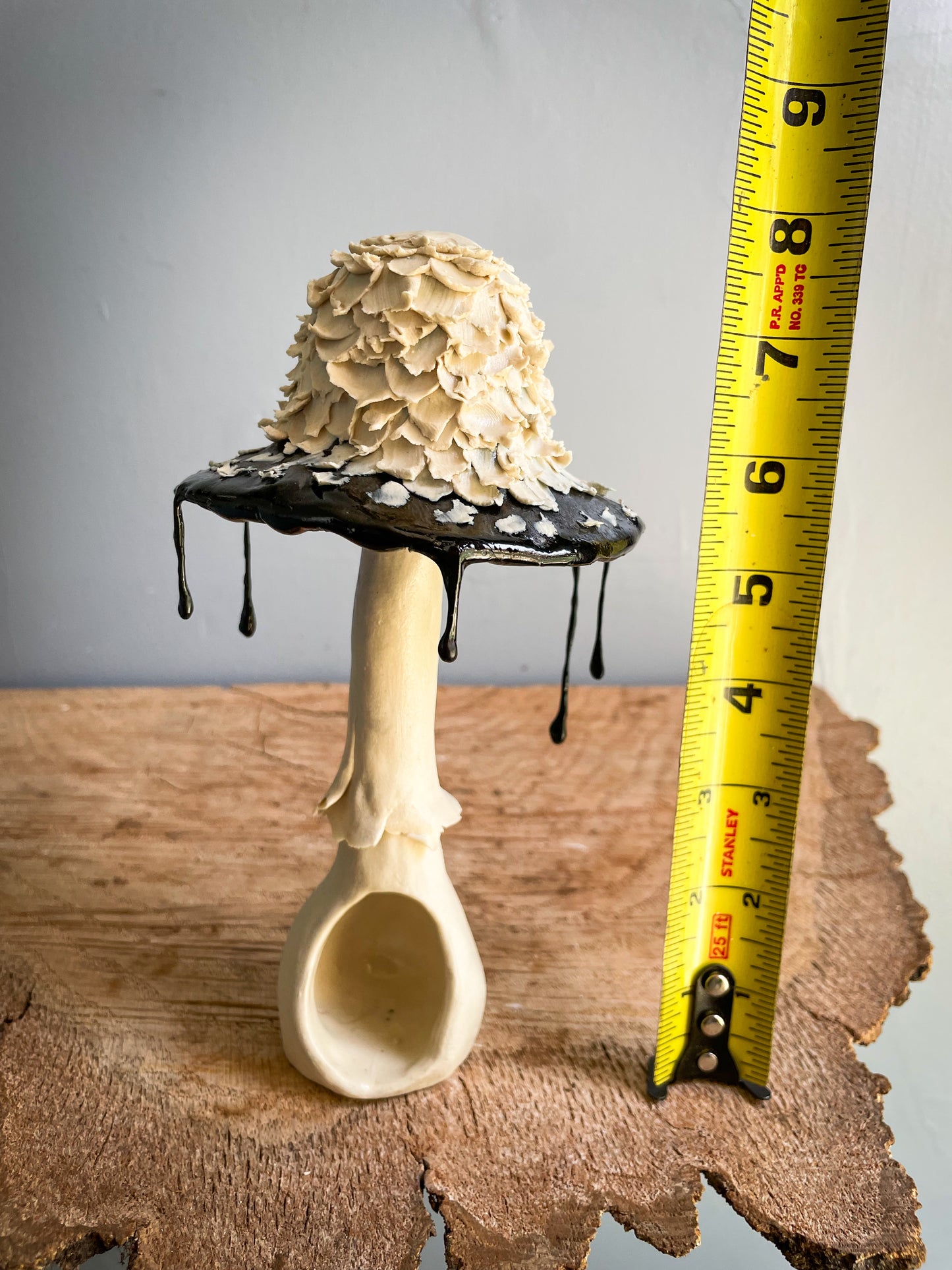 #1 Shaggy Ink Cap Spore Dispersal Incense Burner ( mixed media )