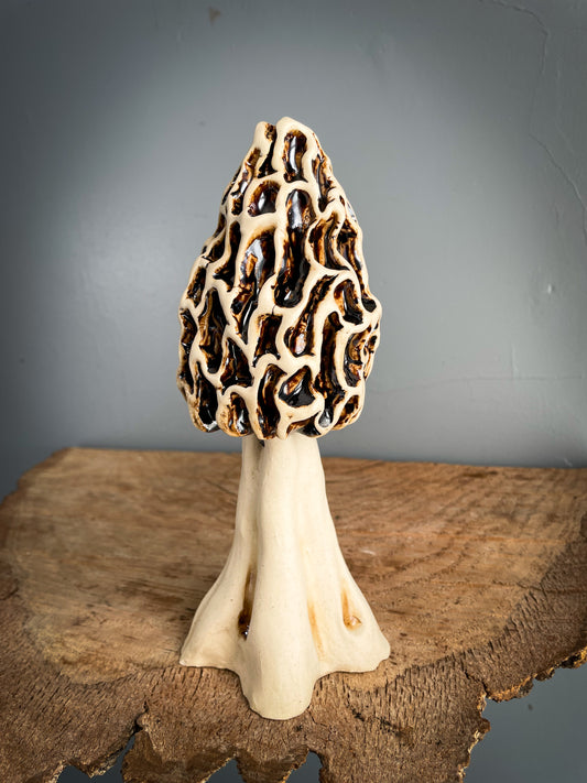 Large Morel mushroom Spore Dispersal Incense Burner