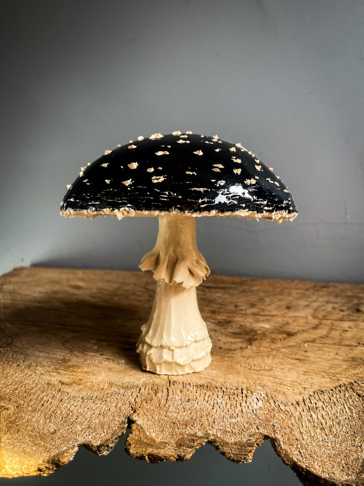 #2 Large BLACK amanita muscaria mushroom Spore Dispersal Incense Burner