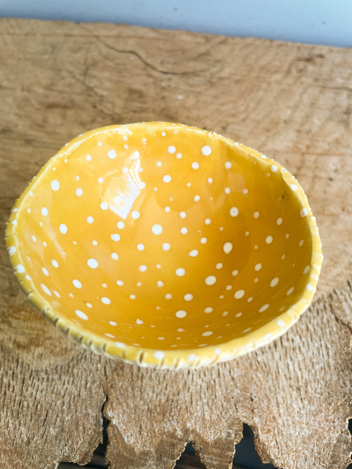 Yellow Amanita trinket dish/goblet SMALL #2