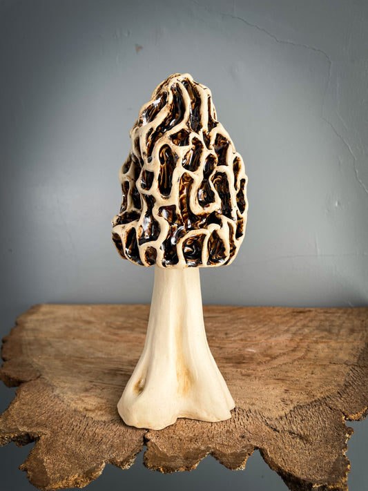 Large Morel mushroom Spore Dispersal Incense Burner