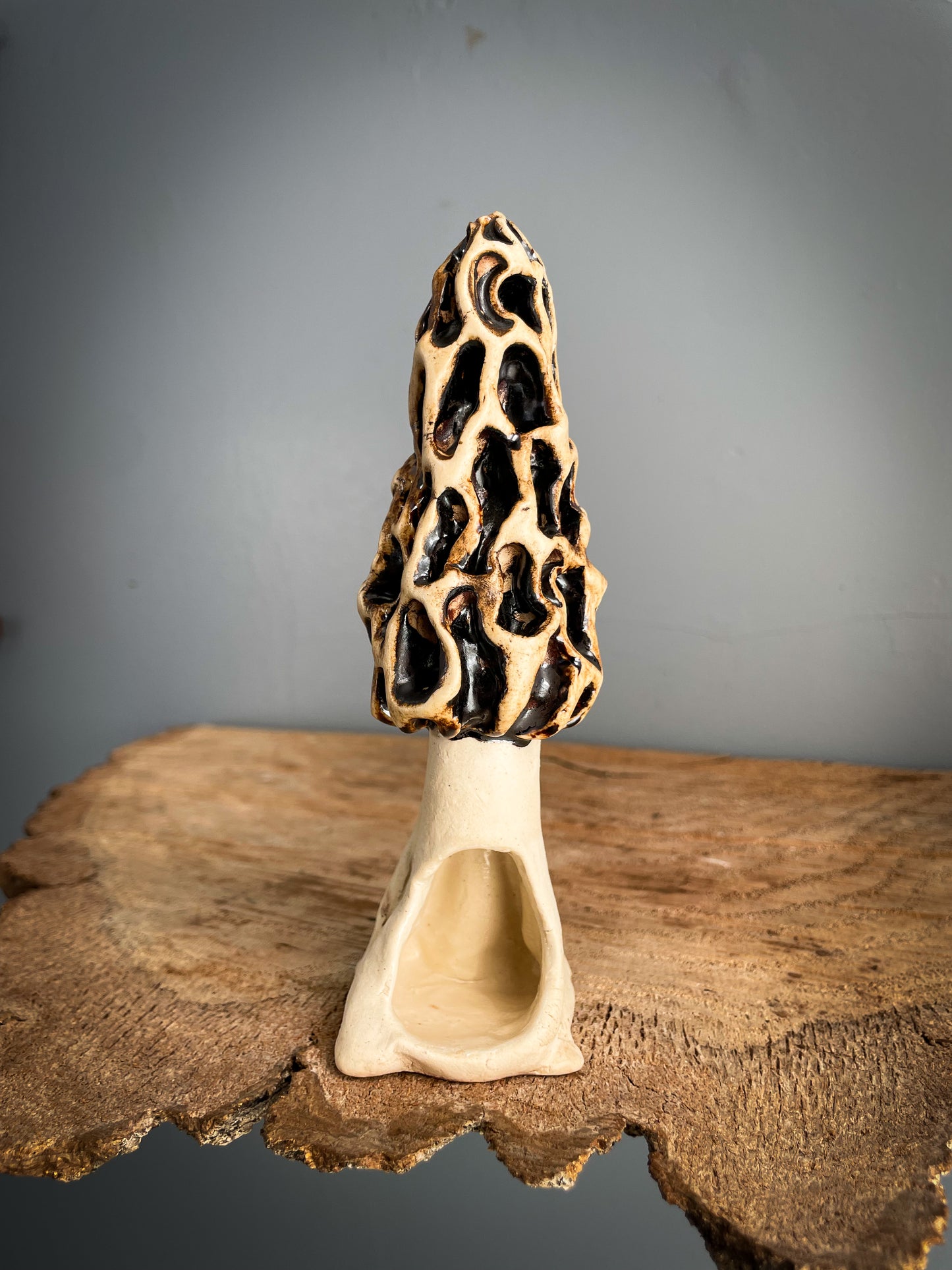 Small Morel mushroom Spore Dispersal Incense Burner