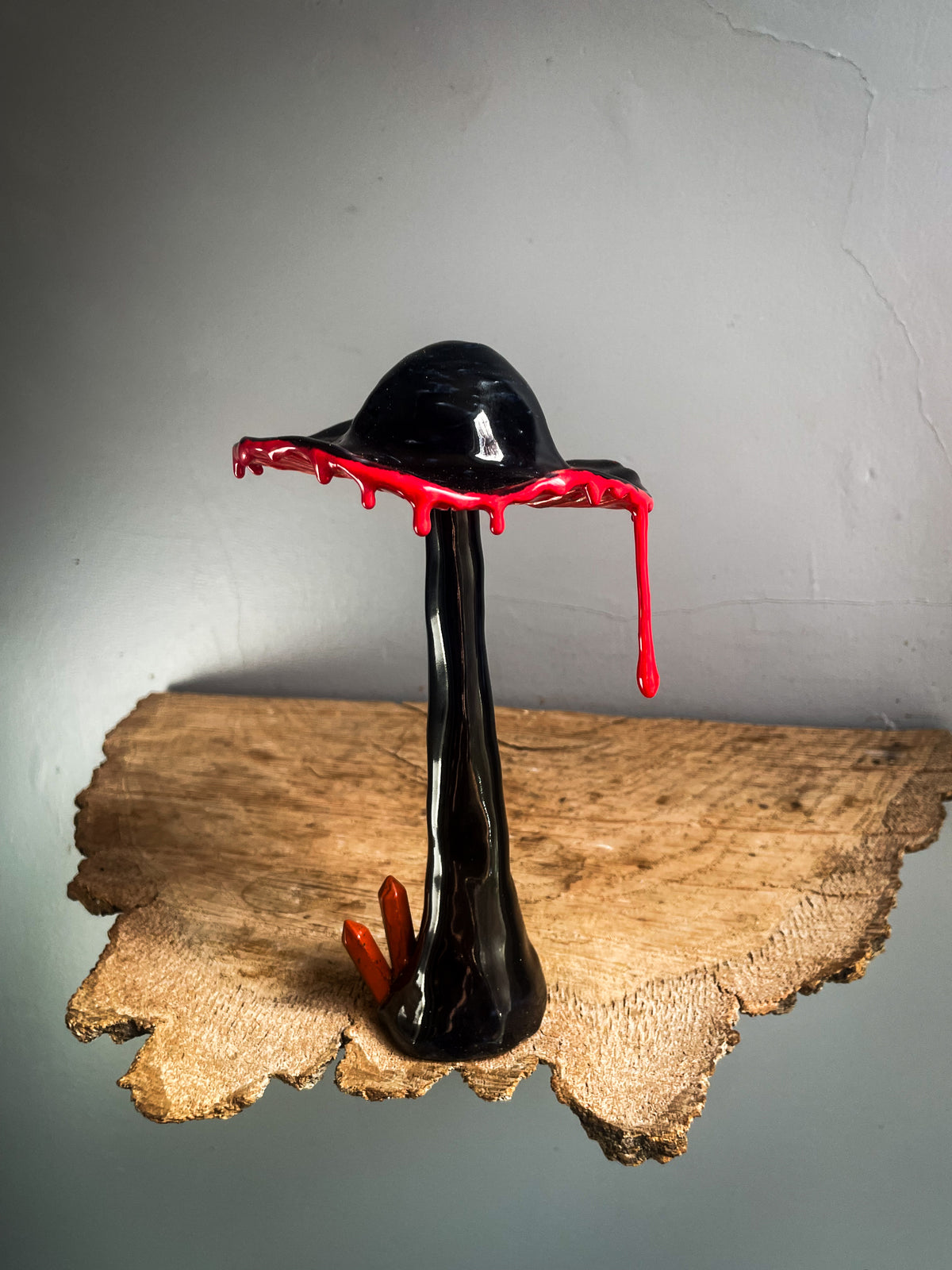 Bloody Mycena inspired spore dispersal incense burner.