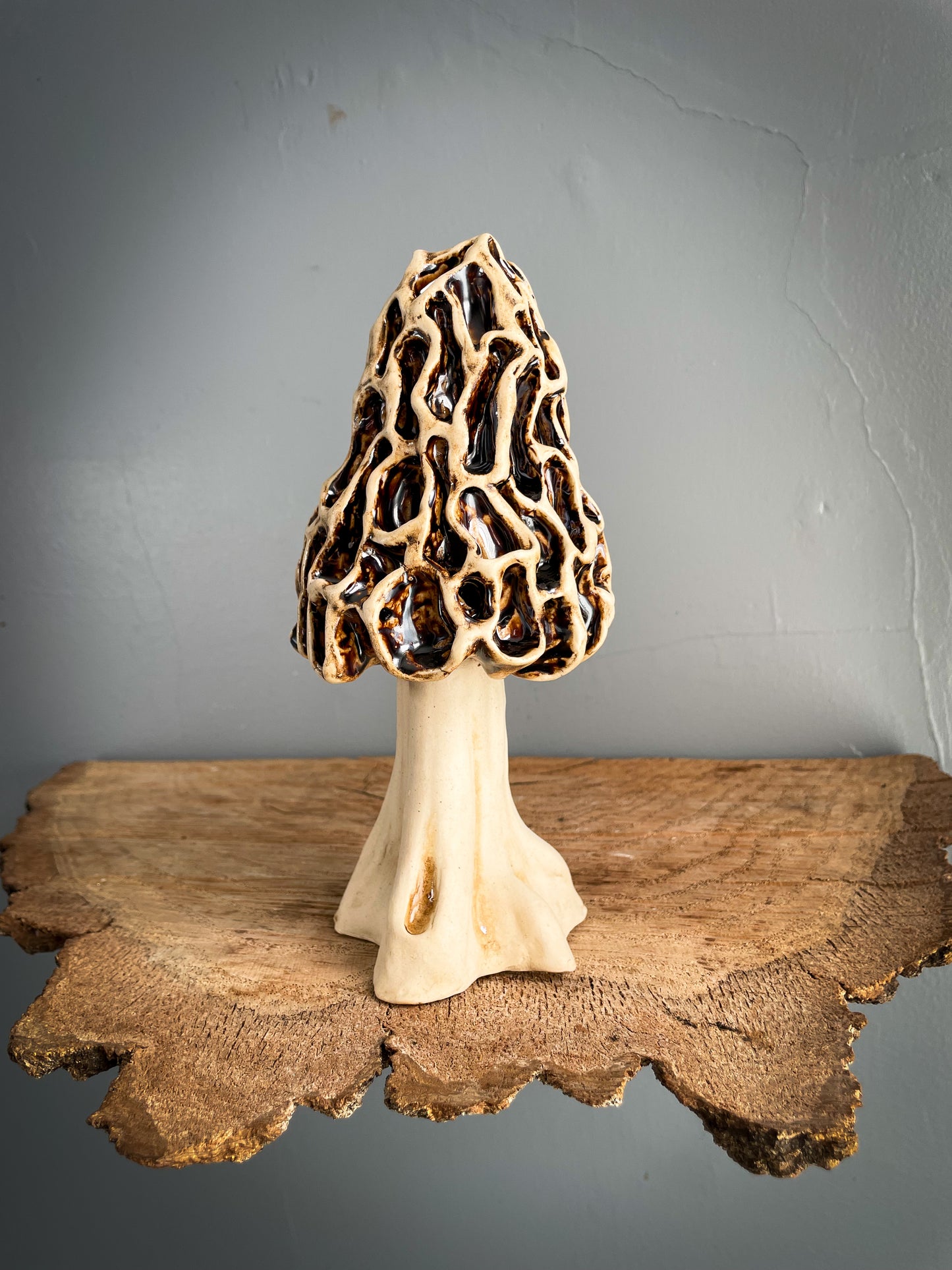 Large Morel mushroom Spore Dispersal Incense Burner