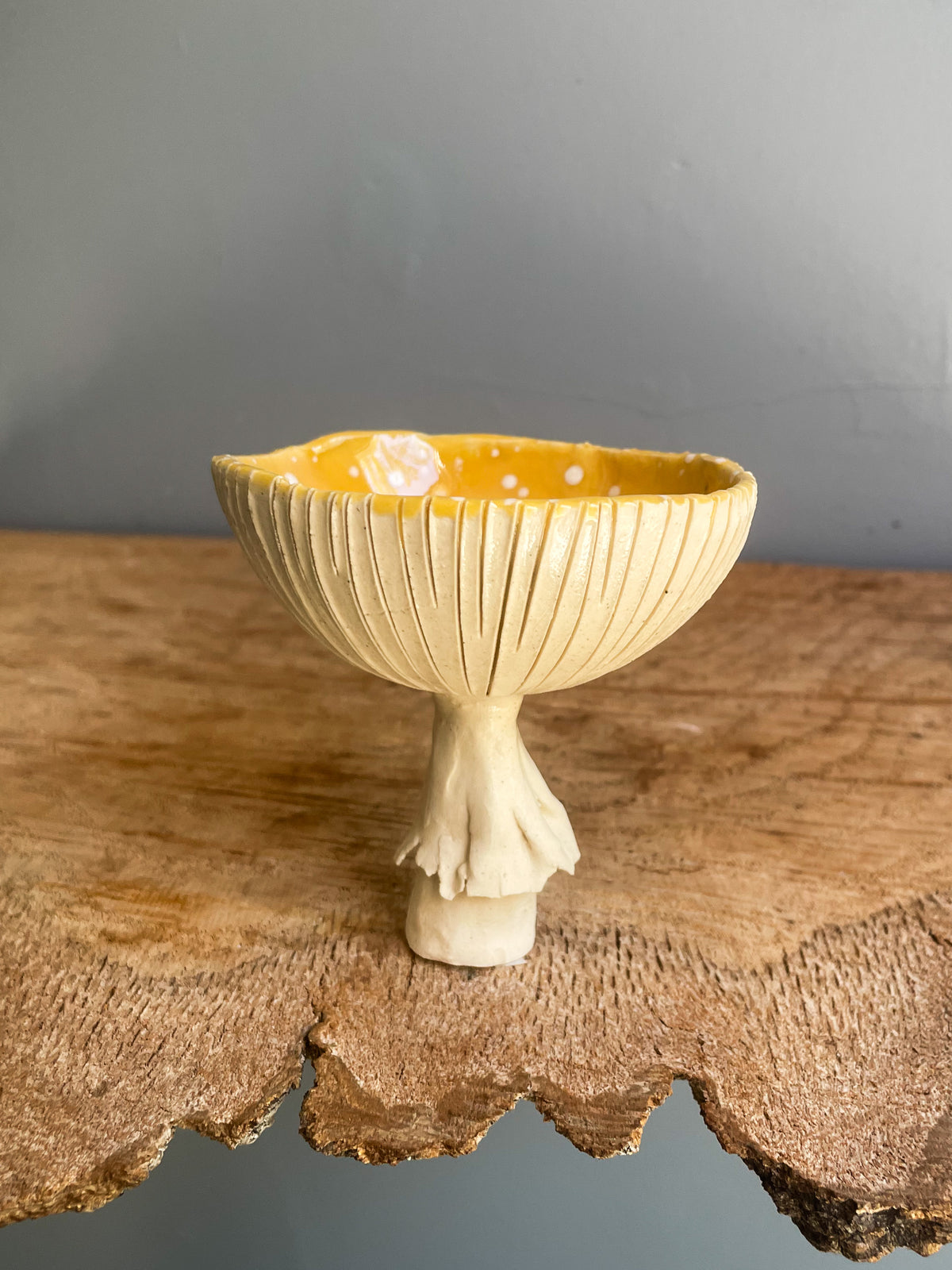 Yellow Amanita trinket dish/goblet SMALL #2