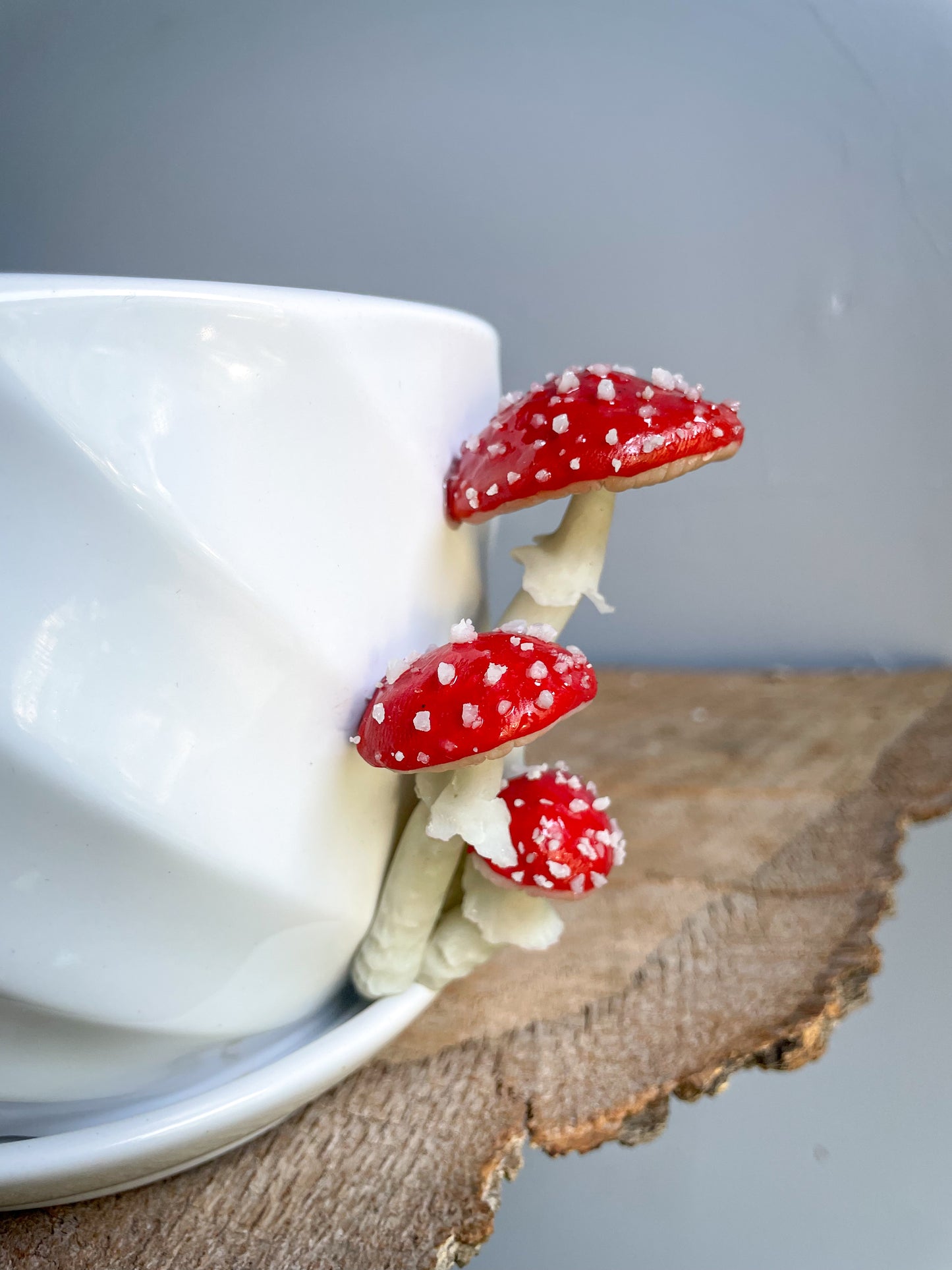 5 inch ceramic/ polymer  amanita GLOW in the dark Pot/planter