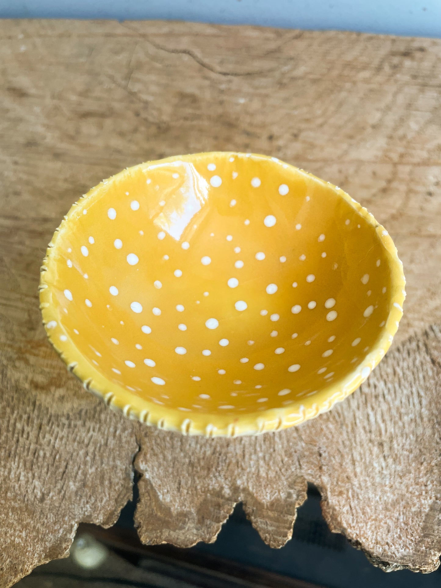 Yellow Amanita trinket dish/goblet SMALL #3