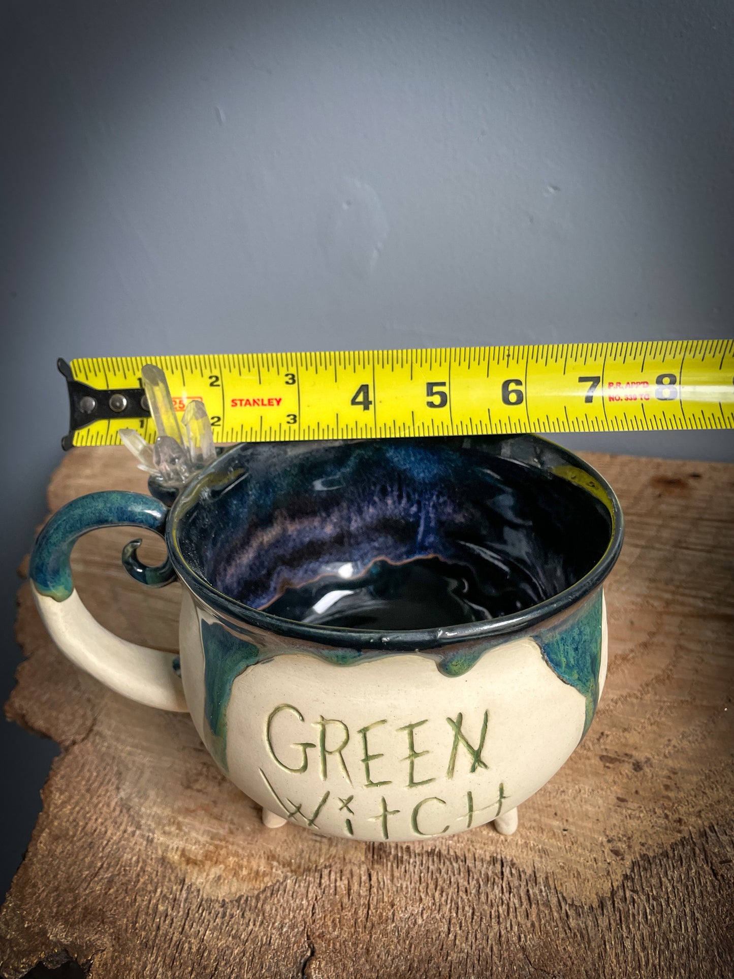 Green Witch Ceramic cauldron mug