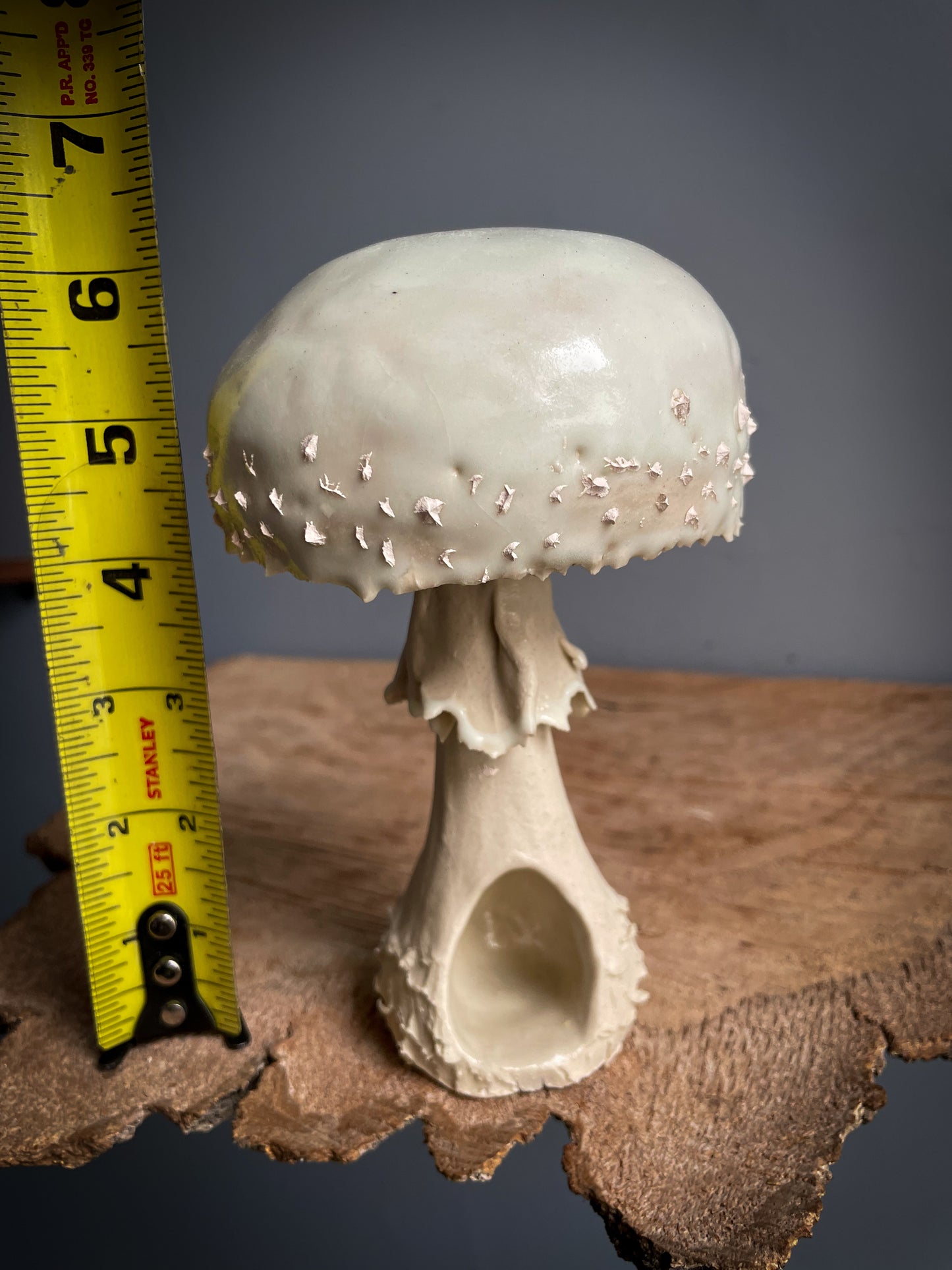 Large amanita bisporigera mushroom Spore Dispersal Incense Burner Glow in the dark !